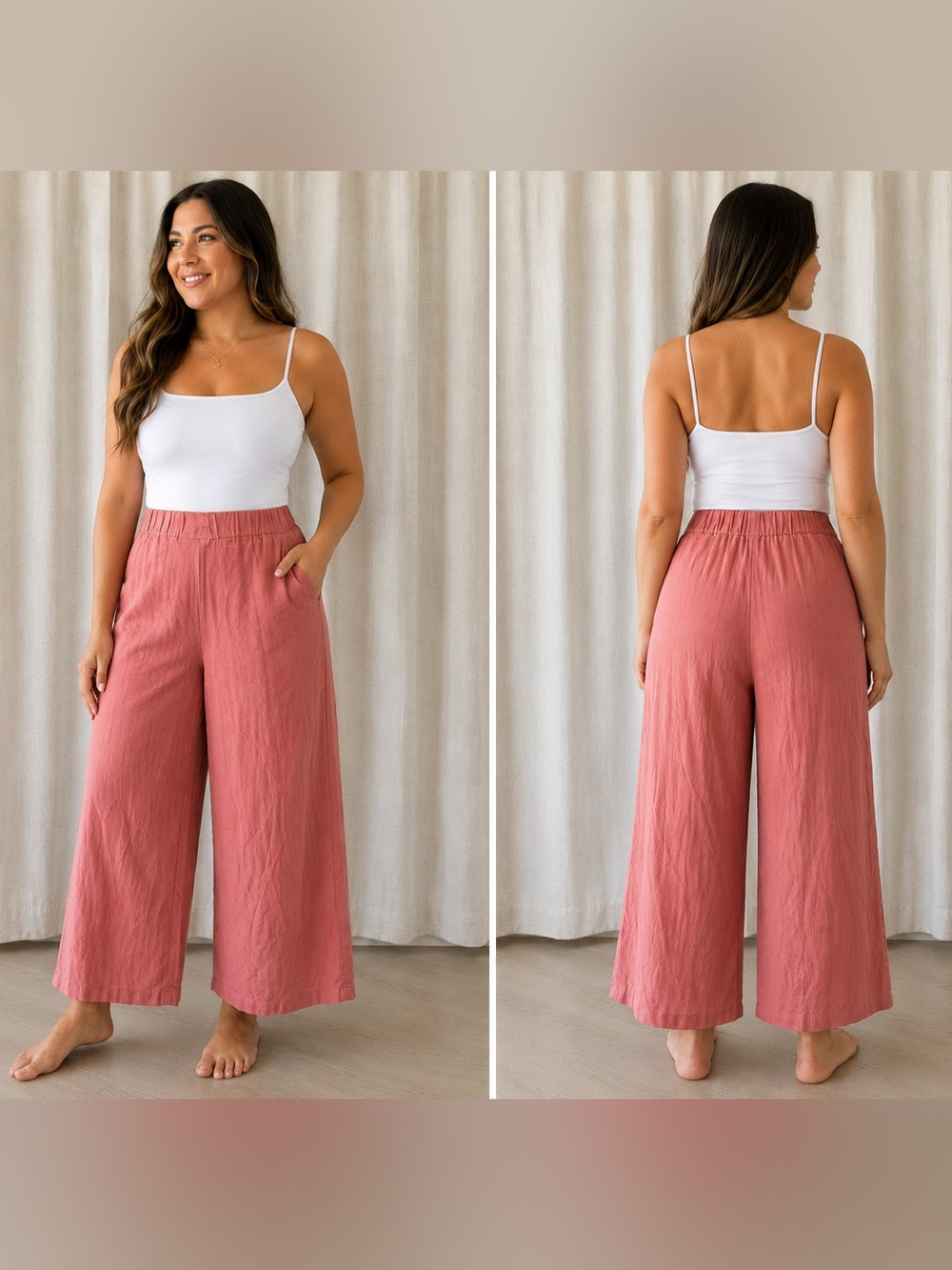 Wide-Leg Pink Women’s Pants